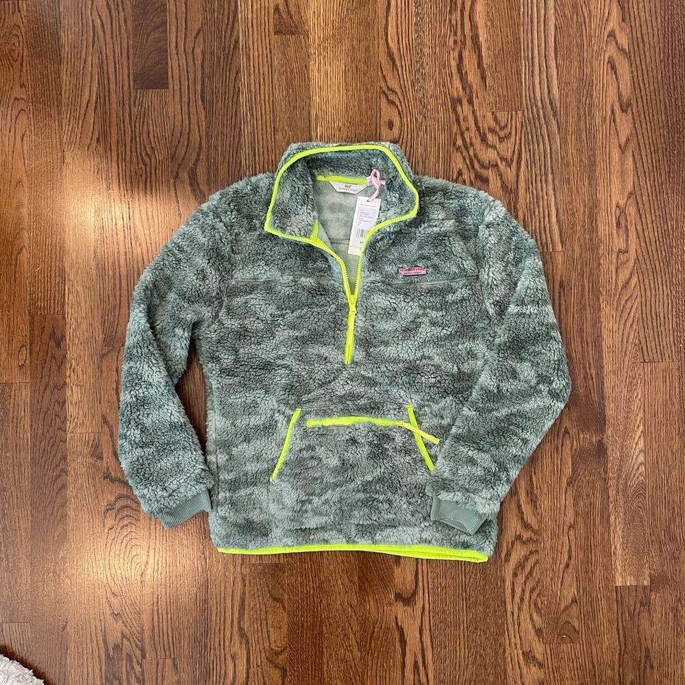 Vineyard Vines NWT Camo Teddy SuperShep Quarter-Zip Pullover XS